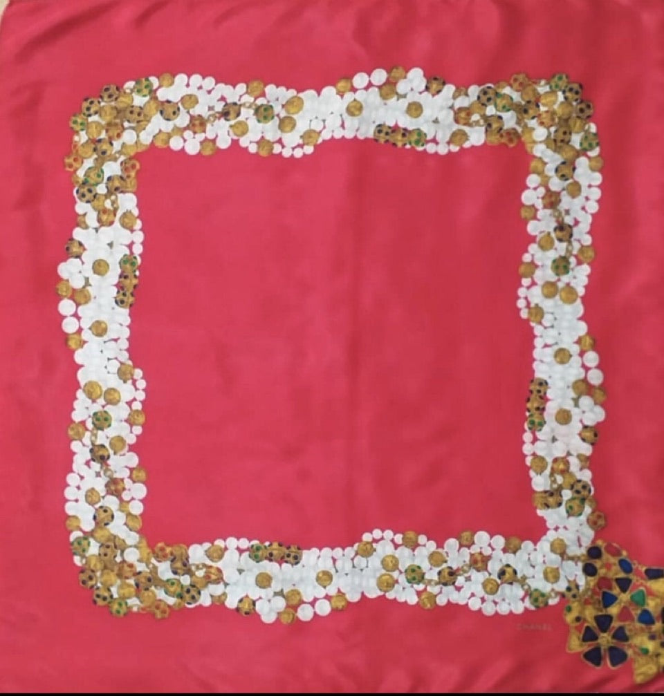 Sold at Auction: CHANEL SILK SCARF LOGO MONOGRAM 34 X34 WITH TAG