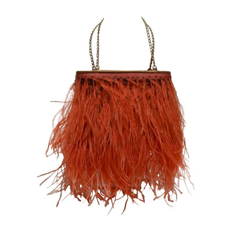 Chanel Chanel Black Ostrich Leather Shoulder bag purse gold chain CC