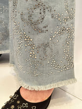 Load image into Gallery viewer, Chanel 11C 2011 Cruise Runway Light Blue Denim Crystal Flare Leg Jeans Size FR 38 US 4/6