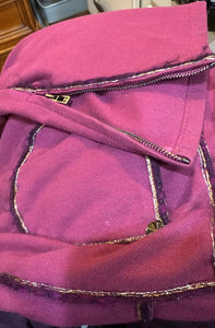 Chanel Soft Raspberry Jeans with Silver Plum Trim FR 40