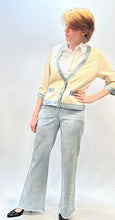 Load image into Gallery viewer, Chanel 11C 2011 Cruise Runway Light Blue Denim Crystal Flare Leg Jeans Size FR 38 US 4/6