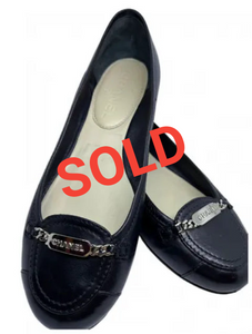 Chanel Black Leather loafer flat shoes EU 37 US 6.5