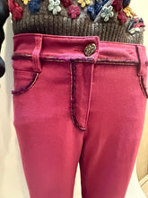 Load image into Gallery viewer, Chanel Soft Raspberry Jeans with Silver Plum Trim FR 40