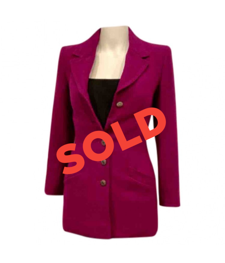 NWOT 97A, 1997 Fall Chanel Vintage Merlot Jacket Blazer FR 34 US 2/4