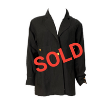 Load image into Gallery viewer, Chanel vintage 80’s/90’s black linen jacket US 4/6/8/10