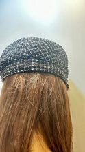 Load image into Gallery viewer, Chanel Black and White Tweed Cap Hat Size Medium