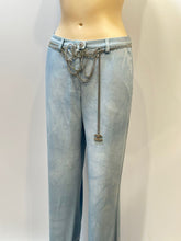 Load image into Gallery viewer, Chanel 11C 2011 Cruise Runway Light Blue Denim Crystal Flare Leg Jeans Size FR 38 US 4/6