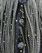 Load image into Gallery viewer, Very Rare Chanel 02A Chain Fringe Owl Buttons Black Jacket FR 44 US US 8/10