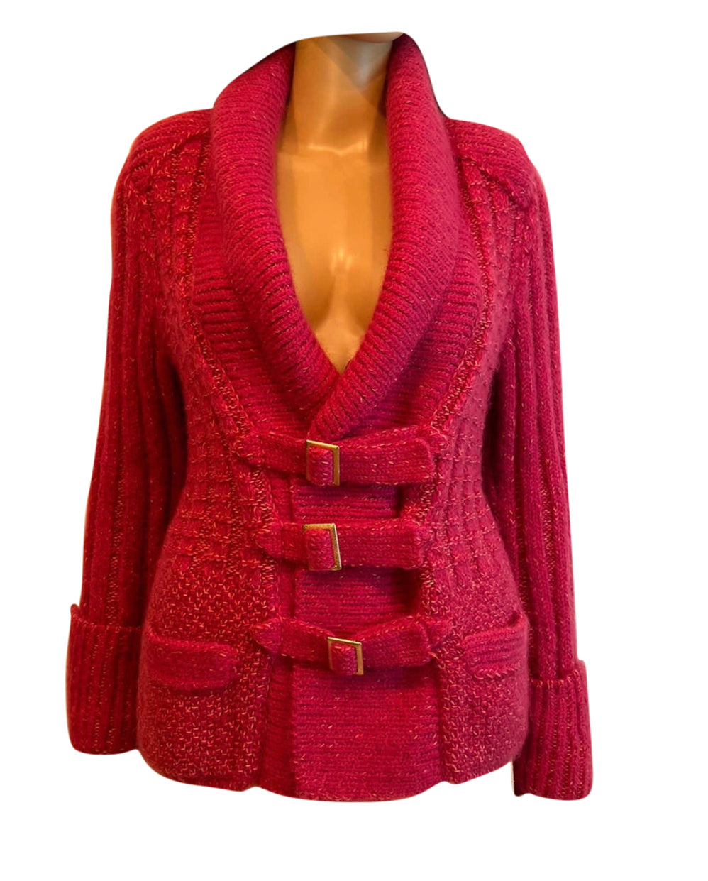 CHANEL A/W 2009 Shawl Collar Button Front Knit Cardigan Sweater