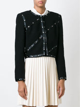 Load image into Gallery viewer, Chanel 2003 Fall 03A Snap Collection black Cropped Boucle Tweed Jacket FR 42 US 4/6/8