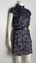 Load image into Gallery viewer, Chanel Navy Blue Cotton Camellia Floral Print Lace Dress FR 42 US 6