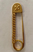 Load image into Gallery viewer, Rare Vintage Chanel Gold Chain Shamrock Kilt Safety Pin