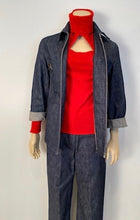 Load image into Gallery viewer, Vintage Chanel 99P, 1999 Spring denim blue pant suit set FR 36/38