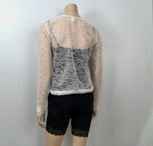 Chanel ‘Le Make Up De Chanel’ 04A, 2004 Fall Autumn lace pullover top blouse FR 40 US 4/6