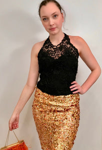 Glitter mini skirt Chanel White size 38 FR in Glitter - 16412340