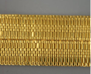96A 1996 Fall Vintage CHANEL Gold Gripoix Rhinestone Byzantine Flower Metal Belt size Medium