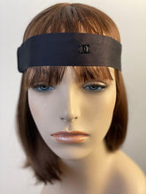 Load image into Gallery viewer, Chanel Black Silk grosgrain ribbon 2015 15A CC logo wide headband hair accessory